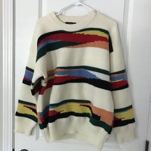 CIDER abstract color block sweater